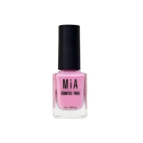Jag Couture London New York Mia Cosmetics Bubblegum nail polish bottle with bright pink color on a white background