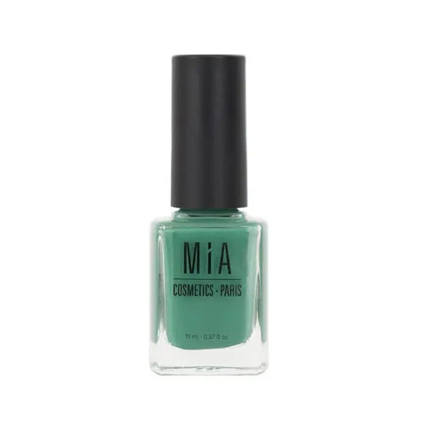 Jag Couture London-New York Mia Cosmetics Jade nail polish bottle with vibrant green color on a white background