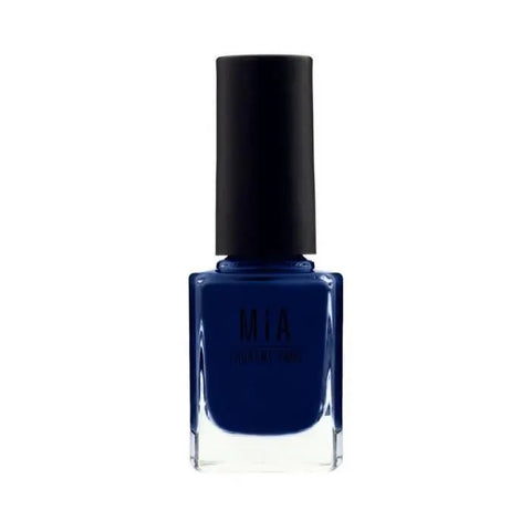 Jag Couture London - New York Mía Cosmetics Midnight Sky nail polish bottle with dark blue polish and sleek design