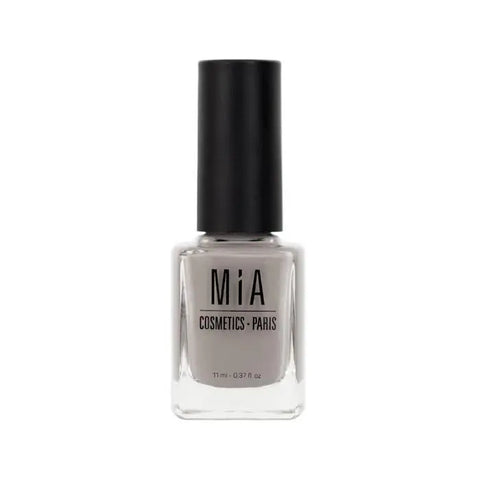 Mía Cosmetics Moonstone nail polish bottle by Jag Couture London New York, showcasing elegant glass and label design.