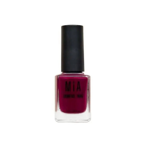 Bottle of Mía Cosmetics Subtle Orchid nail polish by Jag Couture London New York, with a sleek design and pastel purple color.