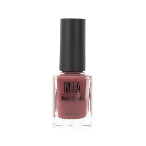 Mía Cosmetics terracotta nail polish by Jag Couture London, glossy nail color in a warm terracotta shade.