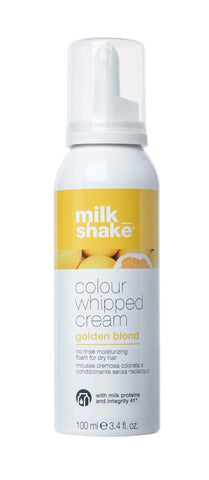 Golden blond whipped cream espuma from Milk Shake Colour by Jag Couture London, 100ml bottle with a smooth, fluffy texture.