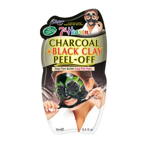 Montagne Jeunesse charcoal and black clay peel-off mask in 10ml tube, shown with product packaging from Jag Couture London New York