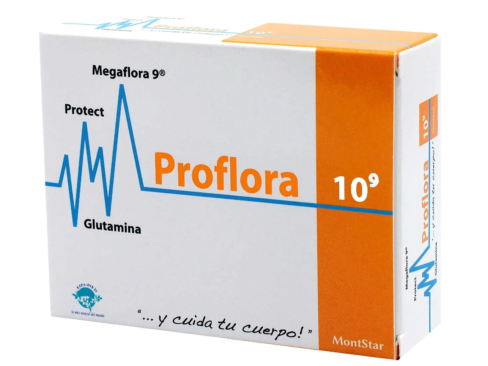 Montstar Proflora 10.9 probiotic supplement in a bottle of 30 capsules, by Jag Couture London New York.