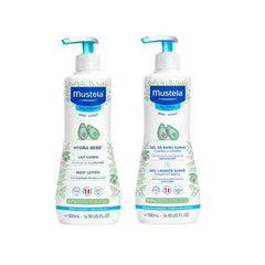 Mustela Hydra Baby Body Milk 500ml + Bath Gel 500ml Jag Couture London - New York