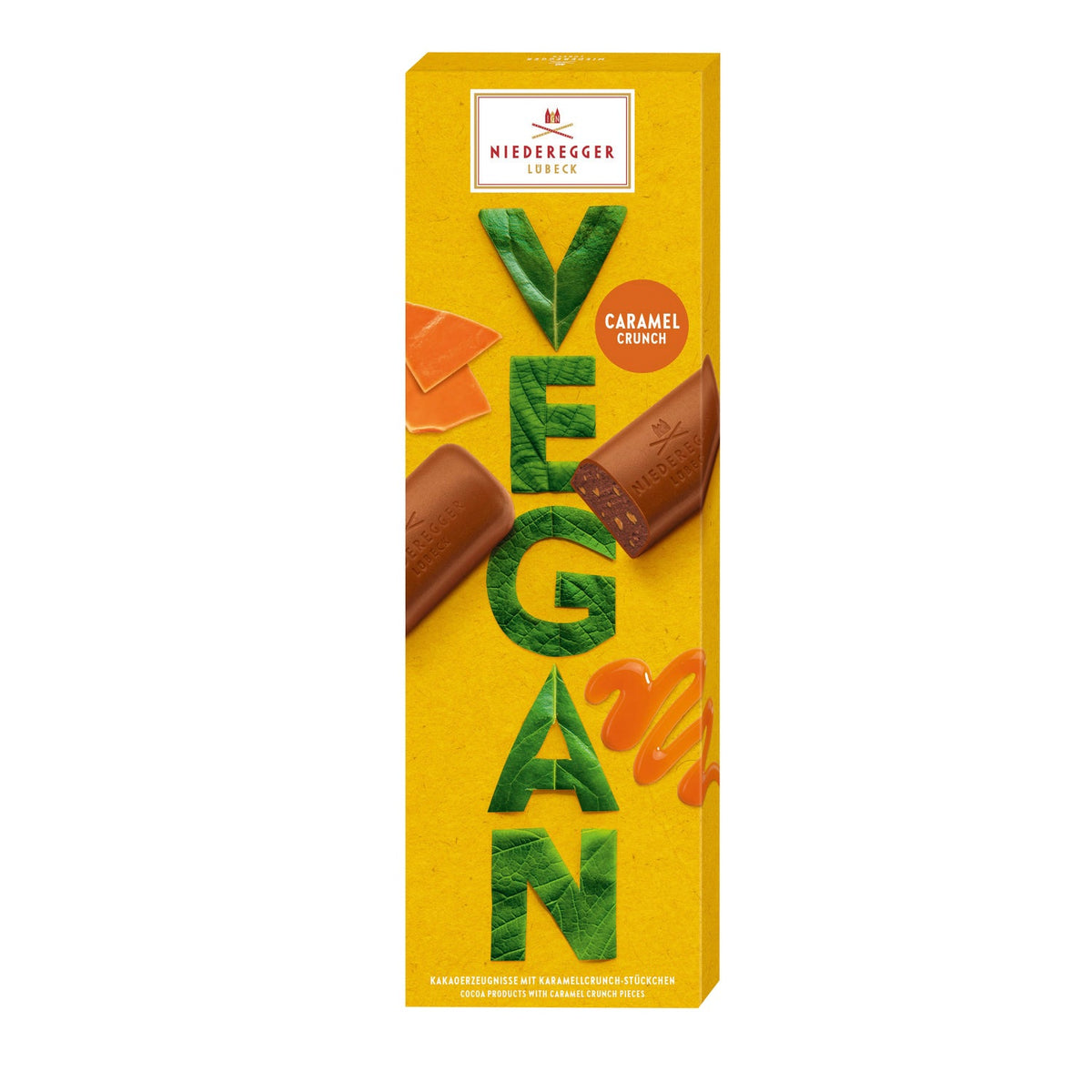Vegan Caramel - alternative to milk chocolate praline loaves with crispy caramel pieces