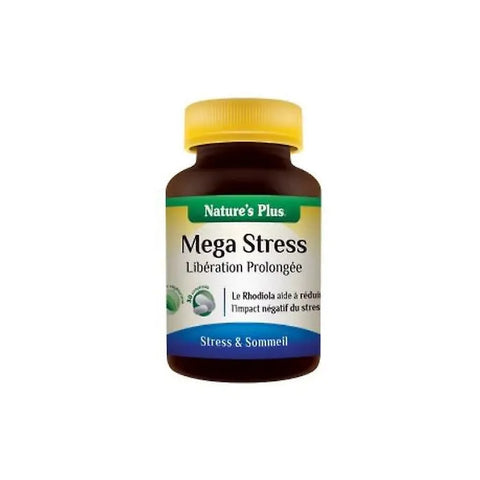Nature's Plus Mega Stress 30 tablets supplement, featuring herbal stress relief tablets from Jag Couture London New York.