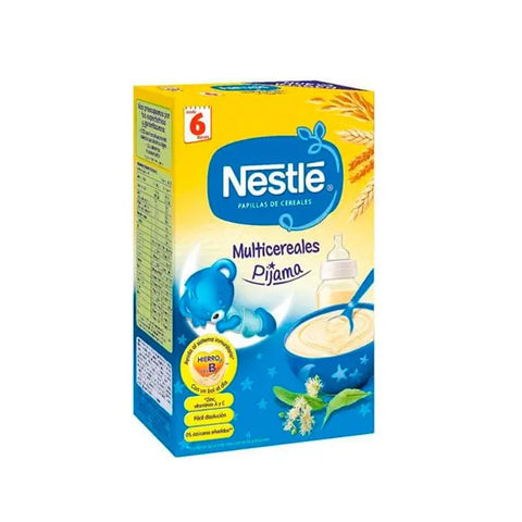 Nestlé Multicereal Porridge Pijama 500g in a package, with branding from Jag Couture London New York, showing the product and packaging.