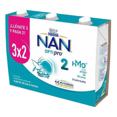 Nestlé Nan Optipro 2 infant formula bottles, 2 packs of 3x500ml, with branding from Jag Couture London New York.