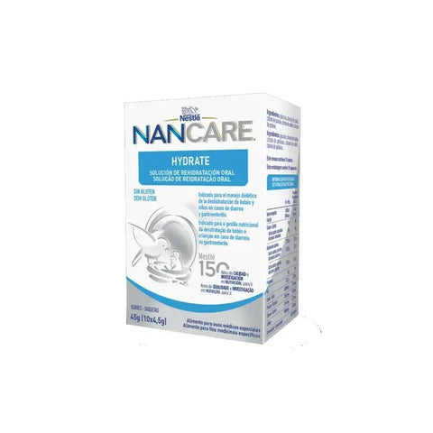 Nestlé NanCare Hydrate 4.5g sachets, 10 packs, with branding from Jag Couture London and New York, shown in the image.
