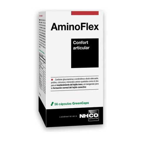 A bottle of Nhco AminoFlex Joint Health capsules by Jag Couture London New York, featuring 168 capsules for joint support.
