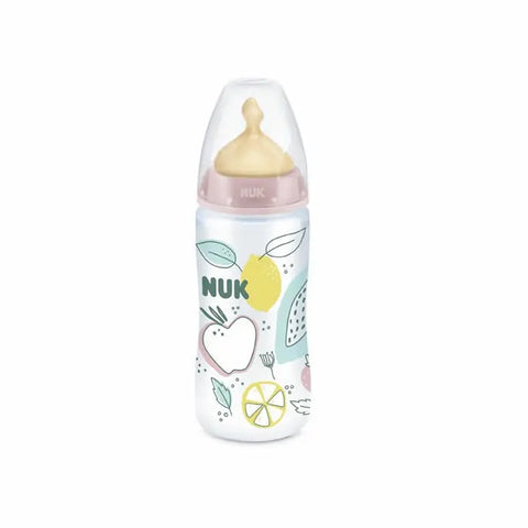 Nuk Baby Bottle FC+ with PP latex 300ml by Jag Couture London New York, clear plastic bottle with measurement markings and nipple