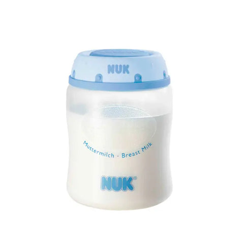 Two Nuk breast milk containers from Jag Couture London and New York, designed for storing and feeding expressed milk.