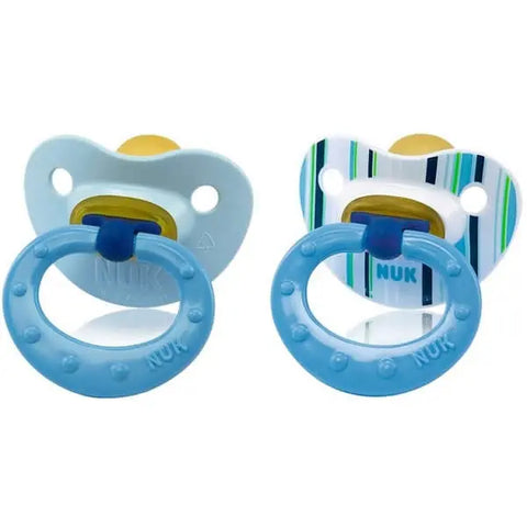 Nuk Classic Shooter T1 fashion blue latex baby shoes for 0-6 months, set of 2, by Jag Couture London New York.