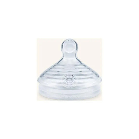 Nuk Nature Sense baby teat for 6-18 months, set of 2, designed by Jag Couture London New York, with natural silicone nipple and ergonomic shape.