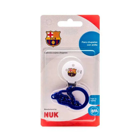 Jag Couture London-New York Nuk pacifier holder chain with FCB design, featuring colorful beads and clip for baby accessories.