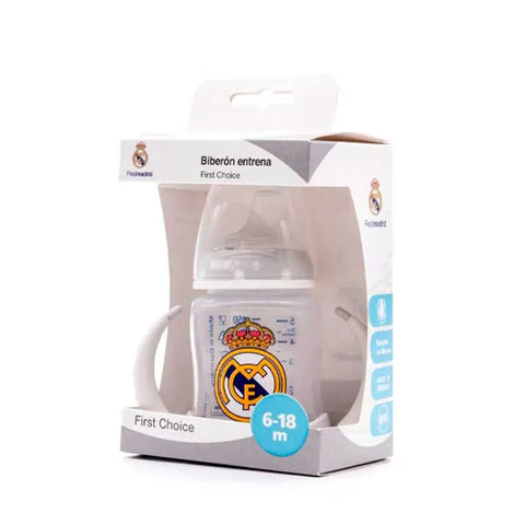 Nuk Real Madrid silicone training bottle 150ml with team logo, designed for kids, by Jag Couture London New York