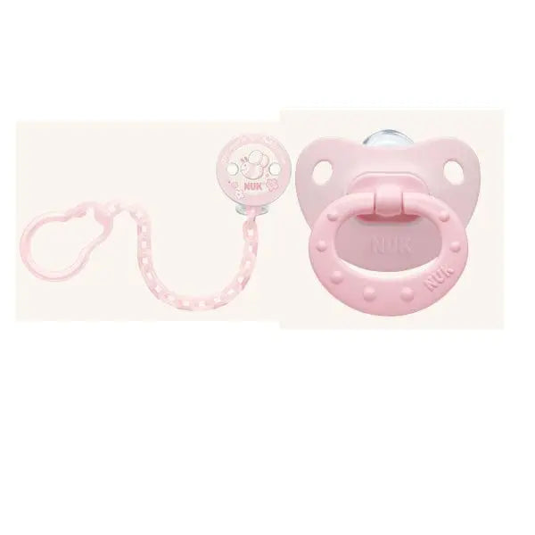 Jag Couture London - New York Nuk Rose And Blue Silicone Soother And Chain 6-18m