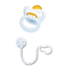 Nuk Rose &amp; Blue Soothers T1 Colour Blue Latex 0-6 Months + Soother Band 1 Units Jag Couture London - New York