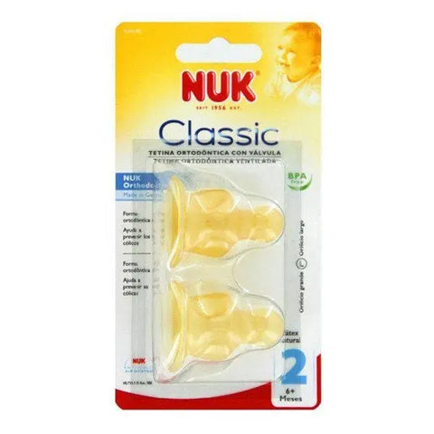 Nuk latex classic nipple set by Jag Couture London New York, soft, natural-looking baby bottle nipples for infant feeding.