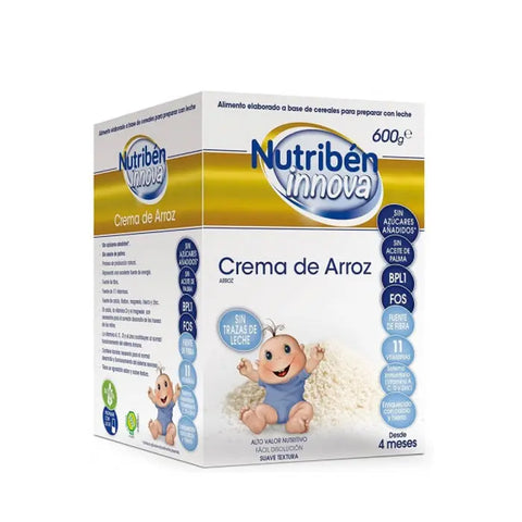 Nutriben Innova Rice Cream in 300g jar, a nutritious infant food from Jag Couture London New York collection.