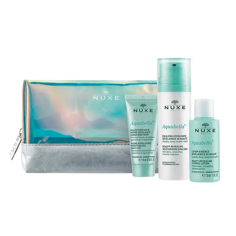 Set of three Nuxe Aquabella Beauty Revealing Essence Lotions in 35ml bottles, perfect for hydrating and revitalizing skin.