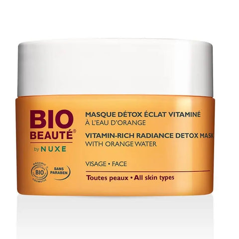 Nuxe Bio Beaute Vitamin Rich Detox Mask in 50ml jar, featuring natural ingredients and vibrant packaging.