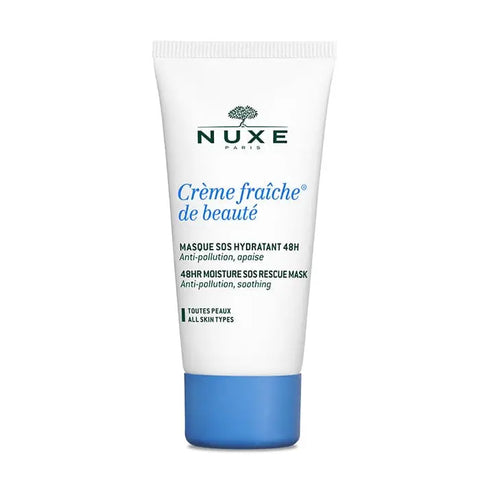 Nuxe Crème Fraîche De Beauté moisturizing mask in a 50ml jar, featuring a smooth, creamy texture and hydrating ingredients.