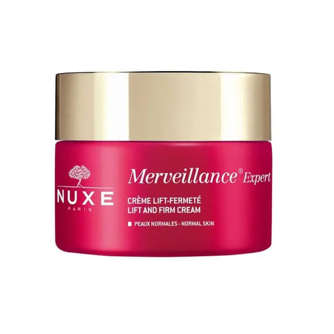 Nuxe Merveillance Expert Lift and Firm Cream 50ml jar, displayed with its packaging, on a neutral background.
