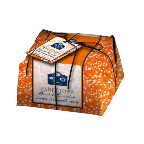 Jag Couture London-New York Ore Liete Panettone with chocolate chips and salted caramel cream, beautifully gift wrapped.
