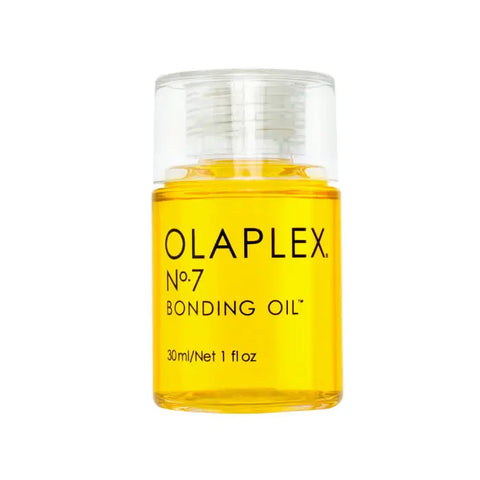 Olaplex Bonding Oil No7 30ml by Jag Couture London New York, showing the sleek bottle with pump dispenser and branding details.