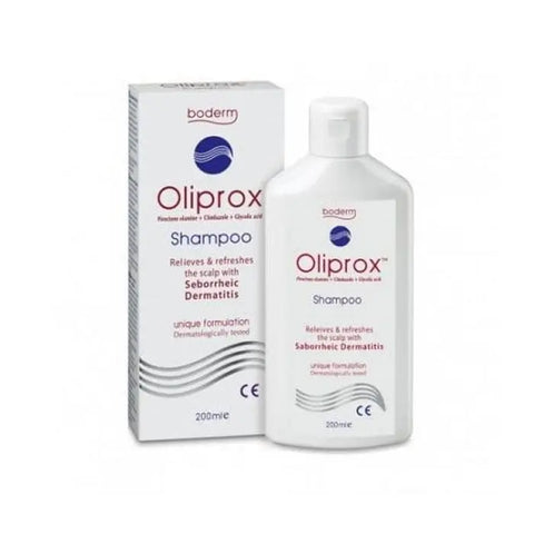 Oliprox shampoo 200ml by Jag Couture London New York, clear bottle with label, ideal for scalp care and dandruff treatment.