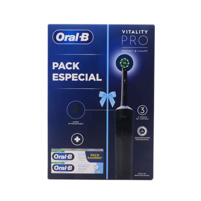 Oral-B Vitality Pro Black Electric Toothbrush Set 3 Pieces Jag Couture London - New York