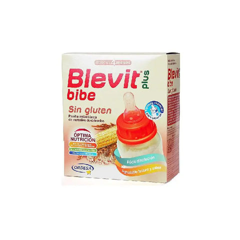 Ordesa Blevit Papilla Plus Bibe gluten-free baby cereal 600g with packaging showing product and brand label.