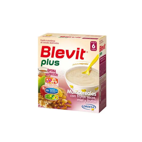Ordesa Blevit Plus multicereal dried fruit and nuts in a 600g package, with mixed dried fruits and nuts visible in the image.