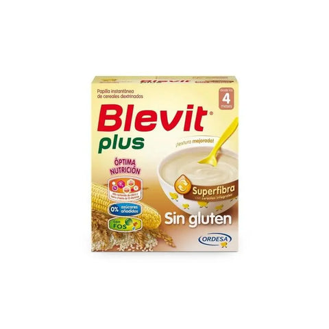 Ordesa Blevit Plus Superfibra gluten-free 600g jar with colorful packaging and product label from Jag Couture London New York