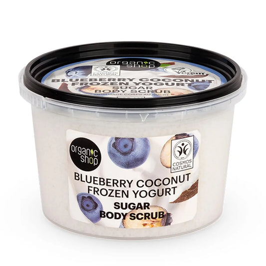 Organic Shop Blueberry Coconut Frozen Yogurt Exfoliante Corporal Azucar 250ml Jag Couture London - New York