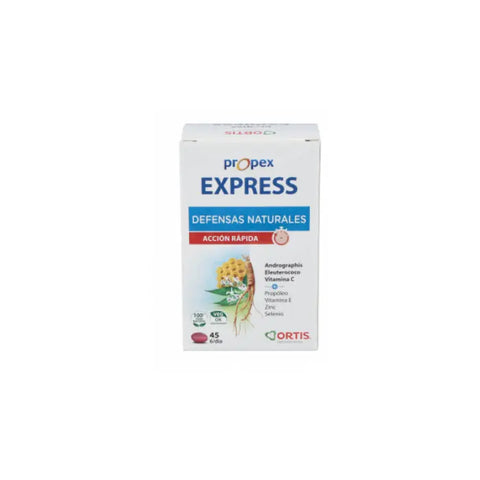 Ortis Propex Express 45 tablets by Jag Couture London New York, showing the blister pack of dietary supplement tablets.