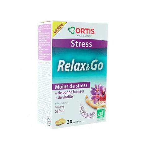 Ortis Relax & Go 30 tablets by Jag Couture London New York, natural herbal supplement for relaxation and stress relief.