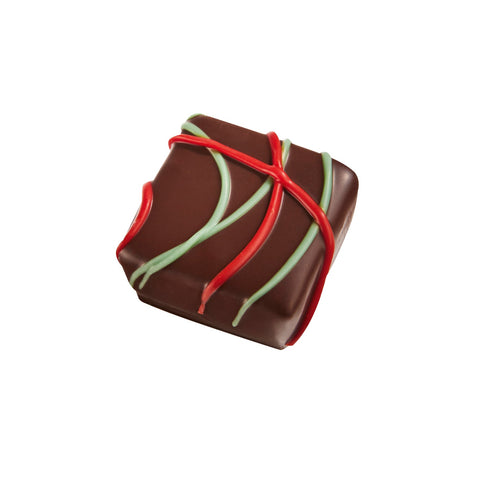 Joseph salted caramel ganache in dark chocolate by Jag Couture London, 11.5g, showcasing a rich, glossy chocolate treat.
