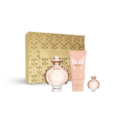 Paco Rabanne Olympéa Eau De Perfume Spray 80ml Set 3 Pieces Christmas 2023 Jag Couture London - New York