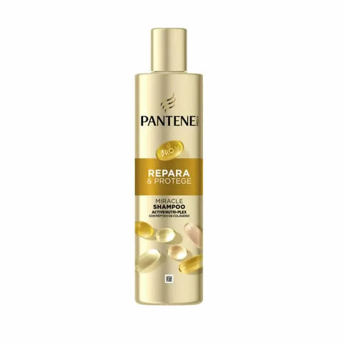 Pantene Miracle Shampoo 250ml in a sleek bottle, branded by Jag Couture London New York, shown in a clear, close-up image.