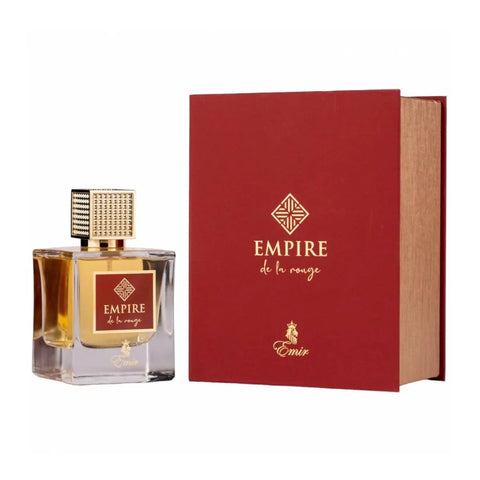 Paris Corner Emir Empire De La Rouge Eau De Parfum spray bottle by Jag Couture London New York, 100ml, elegant perfume design