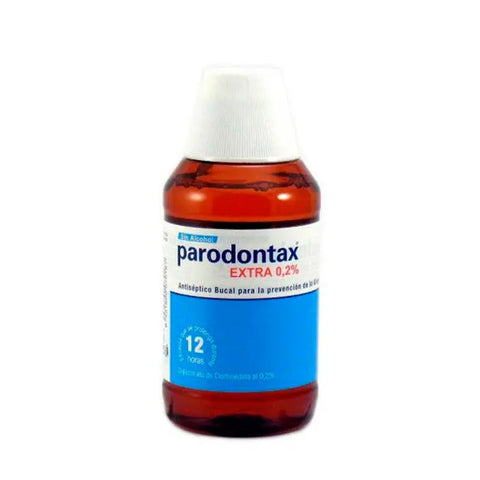 Parodontax Extra Alcohol-Free Mouthwash 300ml bottle with label, featuring a clean, clinical design by Jag Couture London New York