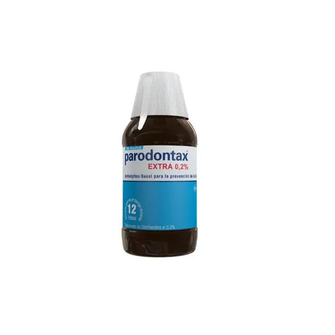 Parodontax Extra 0.2% mouthwash in 300ml bottle, displayed on a white background.