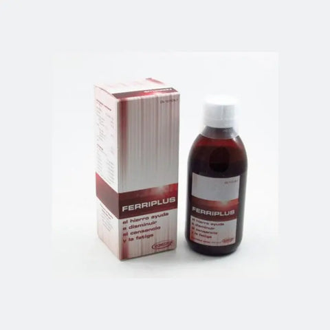 Pharmasor Ferriplus syrup 250ml bottle with label, displayed on a plain background.