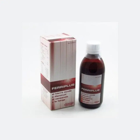 Pharmasor Ferriplus syrup 250ml bottle by Jag Couture London New York, showing the product label and packaging.