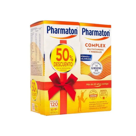 Pharmaton Complex 60 capsules by Jag Couture London New York, showing the supplement bottle with label and capsules inside