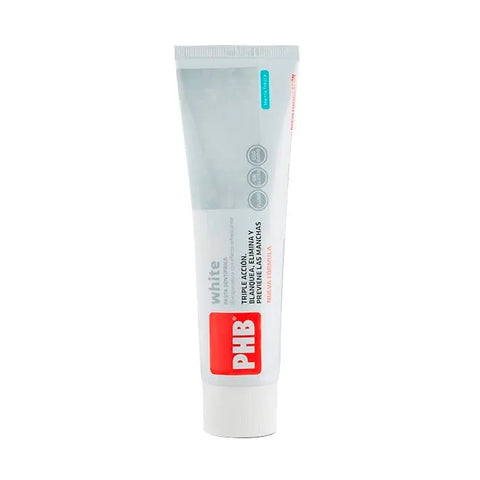 Jag Couture London New York PHB White Toothpaste in 75+25ml tube, featuring fresh whitening formula for bright smiles.